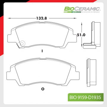 Balatas Delanteras Grand I10 Bioceramics. SKU:BD004