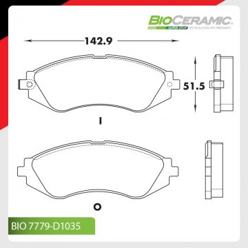 Balatas Delanteras Aveo Bioceramics. SKU:BD005